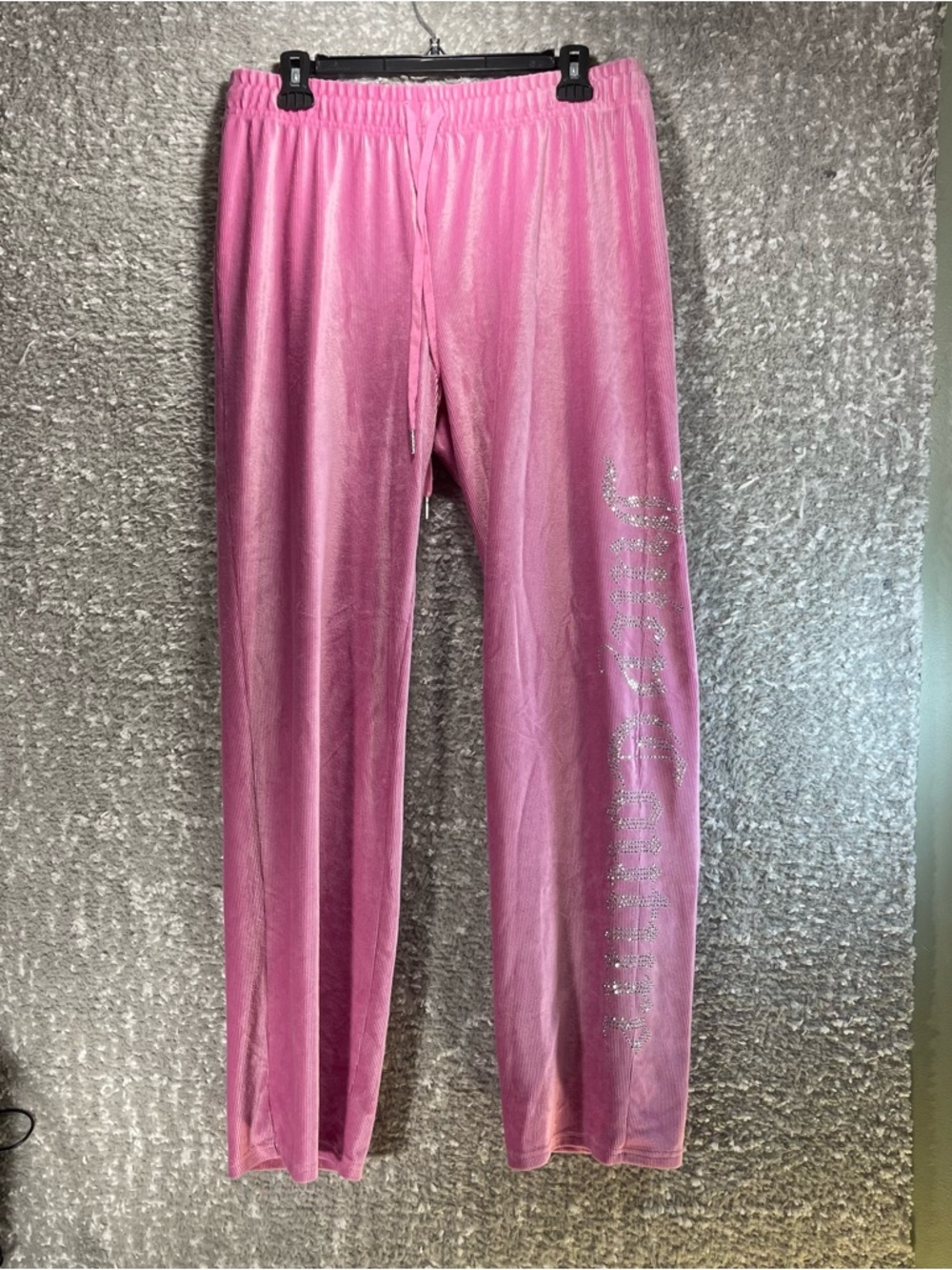 Juicy Couture Sleepwear Womens Velour Velvet Pink Pants Xl Bling Logo Loungewear